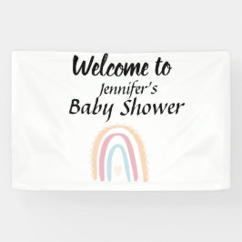 Rustiek Elegant Rainbow Genderneutraal Baby shower Spandoek