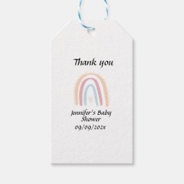 Rustiek Elegant Regenboog Baby shower Genderneutra Cadeaulabel