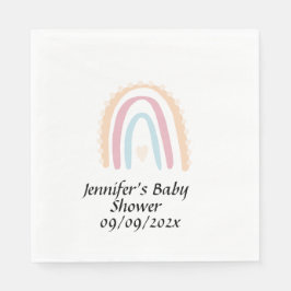 Rustiek Elegant Regenboog Baby shower Genderneutra Servet