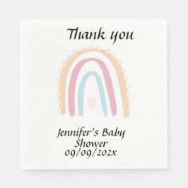 Rustiek Elegant Regenboog Baby shower Genderneutra Servet