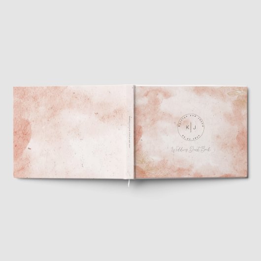Rustiek Elegant Roze bruiloft Gastenboek (Volledig)