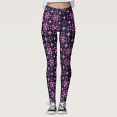 Rustiek Elegant Roze en Zwart Leggings (Voorkant)
