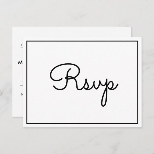 Rustiek Elegant RSVP-Briefkaart Briefkaart (Voorkant / Achterkant)
