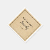 Rustiek Elegant Script Trouwpapier Servet (Hoek)