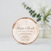 Rustiek Elegant Script Wood cut Slice Custom Foto Kaart (Staand voorkant)