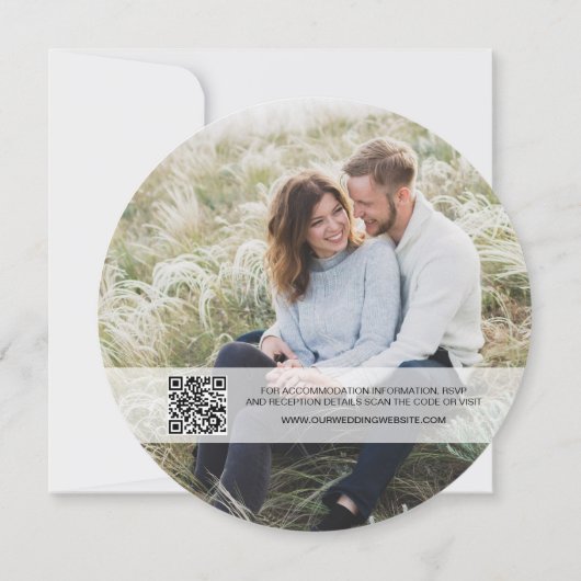 Rustiek Elegant Script Wood cut Slice Custom Foto Kaart (Achterkant)