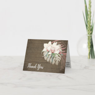 Rustiek Elegant Tropisch Bloemen Bloemen Dank u Bedankkaart