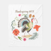 Rustiek Elegant Turkije Botanisch Fleece Deken (Voorkant)