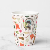Rustiek Elegant Turkije Thanksgiving patroon Papieren Bekers (Rechts)