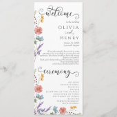 Rustiek Elegant Wildflower Tuin Huwelijksprogramma Programmakaart (Voorkant)