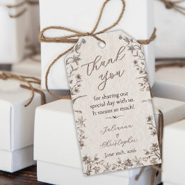 Rustiek Elegant Wildflowers Script Wedding Cadeaulabel