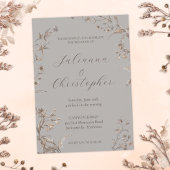 Rustiek Elegant Wildflowers Script Wedding Kaart