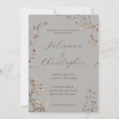 Rustiek Elegant Wildflowers Script Wedding Kaart (Voorkant)