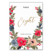 Rustiek Elegant Winter Bloemen rood groen Kaart (Voorkant)