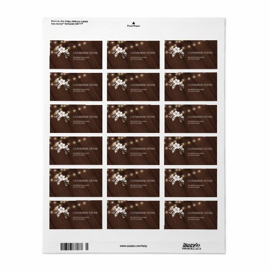 Rustiek Elegant Winter Bruiloft | Schuurhout Etiket (Full Sheet)