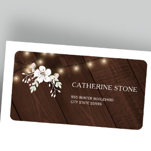 Rustiek Elegant Winter Bruiloft   Schuurhout Etiket