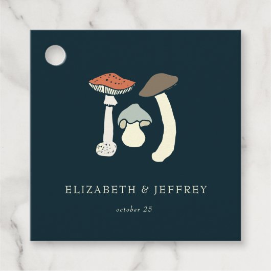 Rustiek Elegant Woodland Wild Champignons Bruiloft Bedankjes Labels (Voorkant)