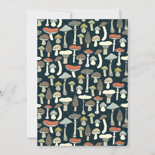 Rustiek Elegant Woodland Wild Champignons Bruiloft Kaart (Achterkant)