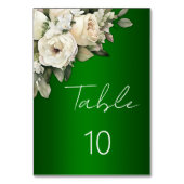 Rustiek Emerald Groen Wit Rose Boeket Bruiloft Kaart (Achterkant)