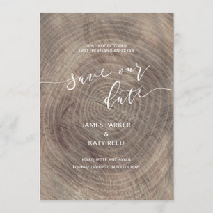 Rustiek en elegant hout sparen de datumkaart save the date
