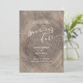 Rustiek en elegant hout sparen de datumkaart save the date (Staand voorkant)