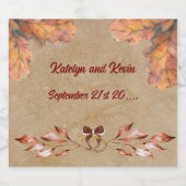 Rustiek en gezellig najaar sparkling wijnetiket (Enkel label)