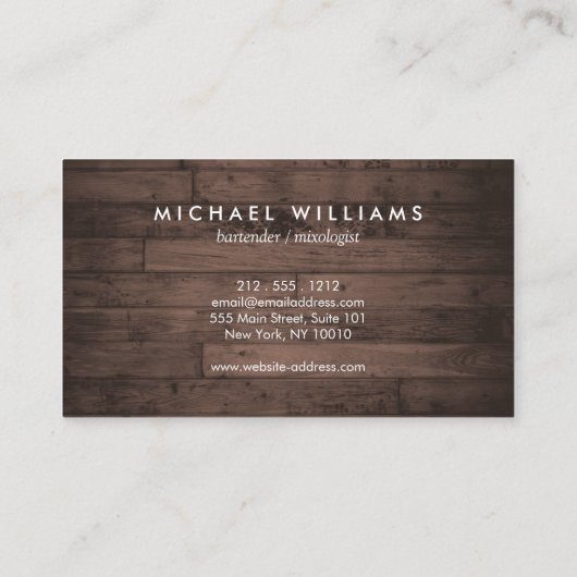 Rustiek en verfijnd Mannen Stropdas Logo Visitekaartje (Achterkant)