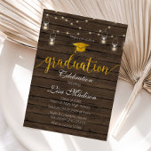 Rustiek en Wood String Light Afstuderen Kaart