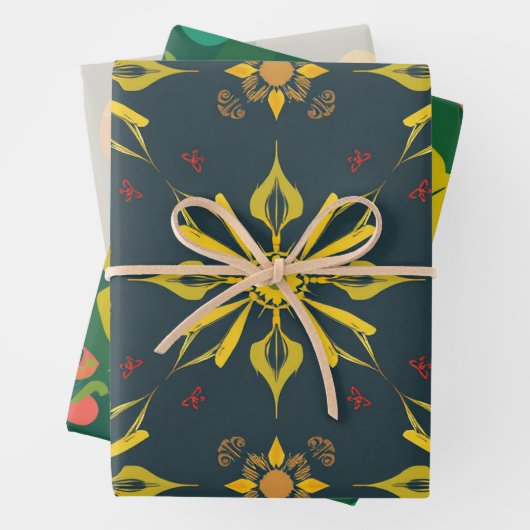 Rustiek Engels Folk Plaid Gift Wrap Inpakpapier Vel (In situ)