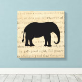 Rustiek Ephemera Deed Elephant Silhouette uit 1860 Canvas Afdruk (Insitu (Houten vloer))