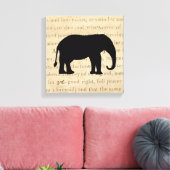 Rustiek Ephemera Deed Elephant Silhouette uit 1860 Canvas Afdruk (Insitu (Woonkamer))