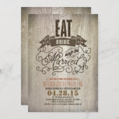 Rustiek eten drink en worden getrouwd verlovingsfe kaart (Voorkant / Achterkant)
