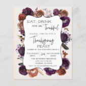 Rustiek Eten Drinken Dankbaar Thanksgiving Bloem R Flyer (Voorkant)