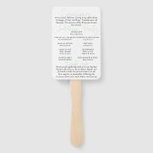 Rustiek eucalyptus bruiloft programma handwaaier (Achterkant)