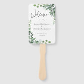 Rustiek eucalyptus bruiloft programma handwaaier (Voorkant)