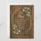 rustiek eucalyptus geometrisch Baby shower | Oh Ba Kaart (Voorkant)