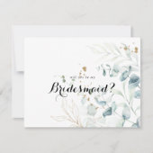 Rustiek Eucalyptus Goud Bloemen Bruidsmeisje Voors Notitiekaartje (Voorkant)