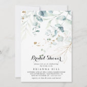 Rustiek Eucalyptus Goud Bloemen Vrijgezellenfeest Kaart (Voorkant)