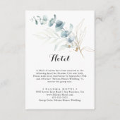 Rustiek Eucalyptus Goud Bloemenkalligrafie Hotel Informatiekaartje (Voorkant)