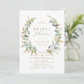 Rustiek eucalyptus goud groen boho vrijgezellenfee kaart (Staand voorkant)