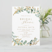 Rustiek eucalyptus goud groen boho vrijgezellenfee kaart (Staand voorkant)