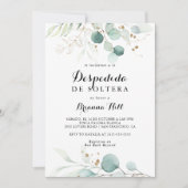 Rustiek Eucalyptus Goud Spaans Vrijgezellenfeest Kaart (Voorkant)