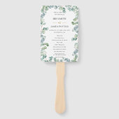 Rustiek Eucalyptus groen bruiloft programma Handwaaier (Voorkant)