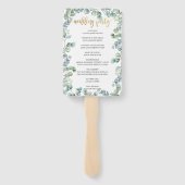 Rustiek Eucalyptus groen bruiloft programma Handwaaier (Achterkant)