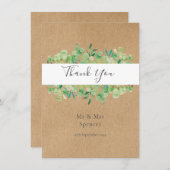 Rustiek eucalyptus groen dank u bruiloft bedankkaart (Voorkant / Achterkant)
