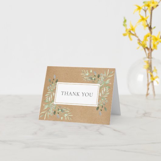 Rustiek eucalyptus groen dank u kaart (Gele Bloem)