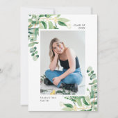 Rustiek eucalyptus groen eenvoudig foto Afstuderen Aankondiging (Voorkant)