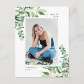 Rustiek eucalyptus groen eenvoudig foto Afstuderen Aankondigingskaart (Voorkant)