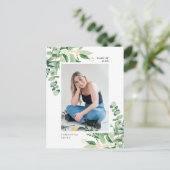 Rustiek eucalyptus groen eenvoudig foto Afstuderen Aankondigingskaart (Staand voorkant)