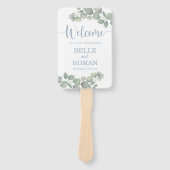 Rustiek Eucalyptus loof bruiloft programma Handwaaier (Voorkant)